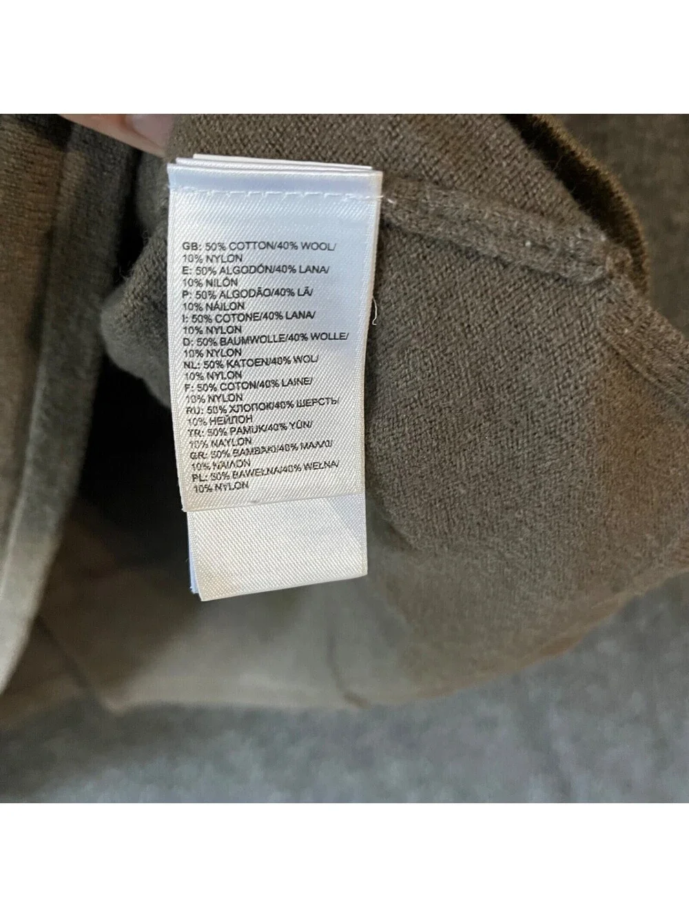 Men’s The North Face 1/4 Zip Wool Blend Sweater Brown Heathered A72H